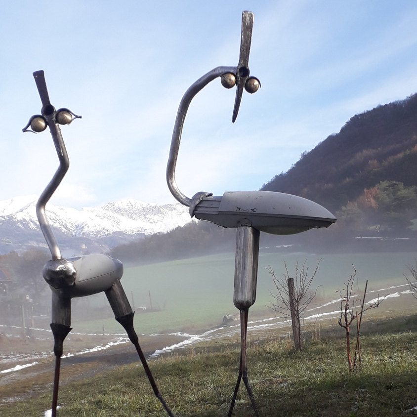Sculpture Échassiers du Bestiaire d'En Fer