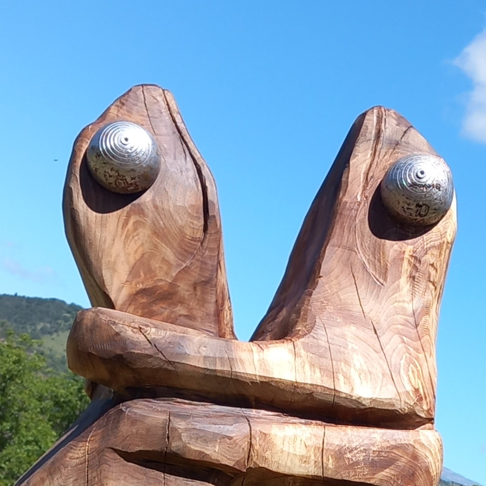 Sculpture Grenouilles sous la pluies du Bestiaire d'En Fer