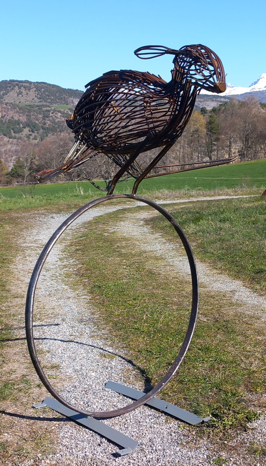 Sculpture  le lièvre du Bestiaire d'En Fer